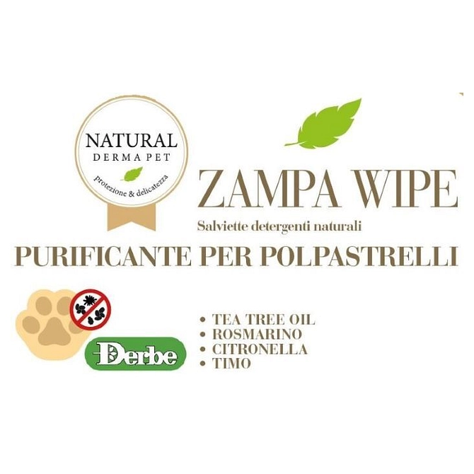 Natural Derma Pet Salviette Zampawipe 15 Pezzi