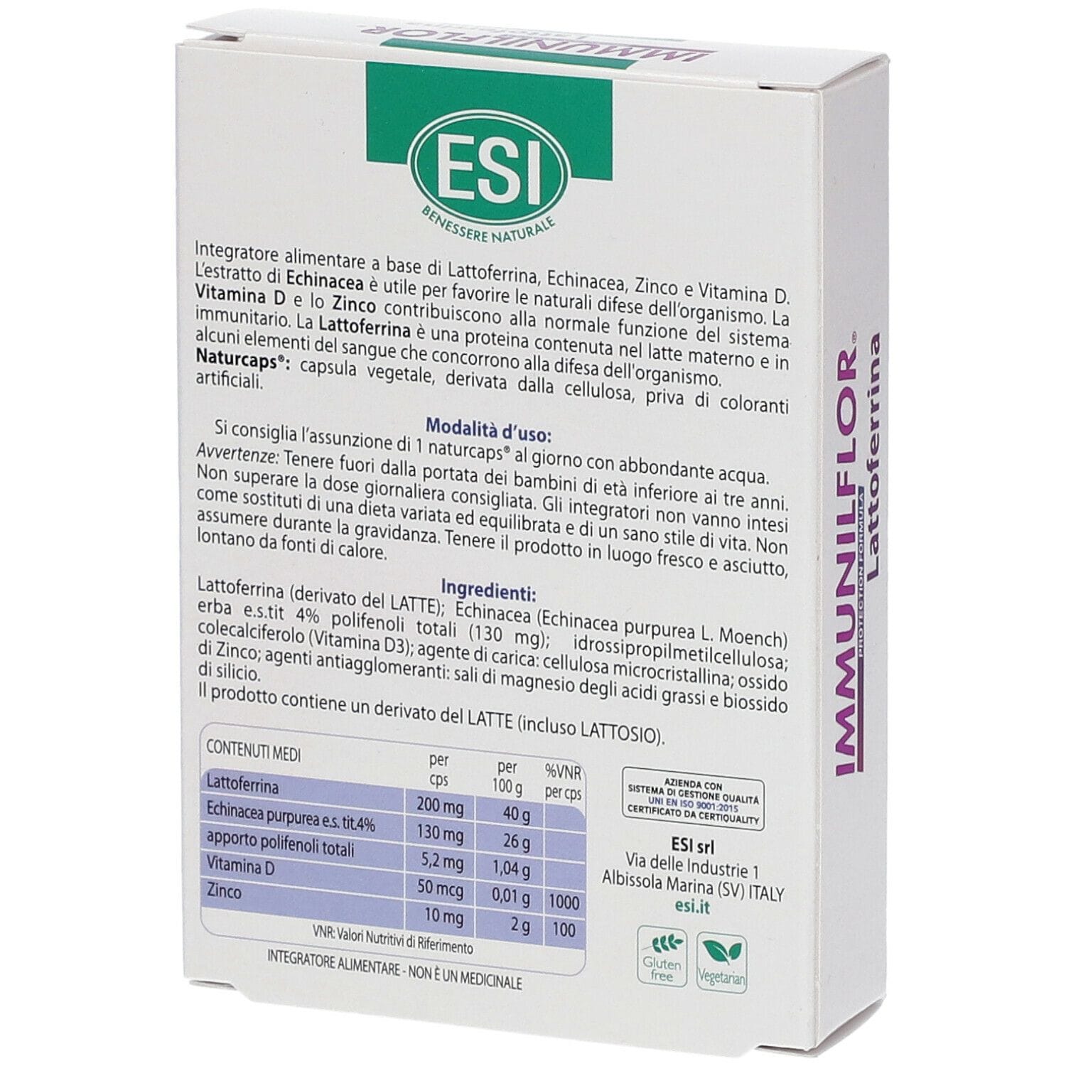 ESI IMMUNILFLOR LATTOFERRINA 20 NATURCAPS