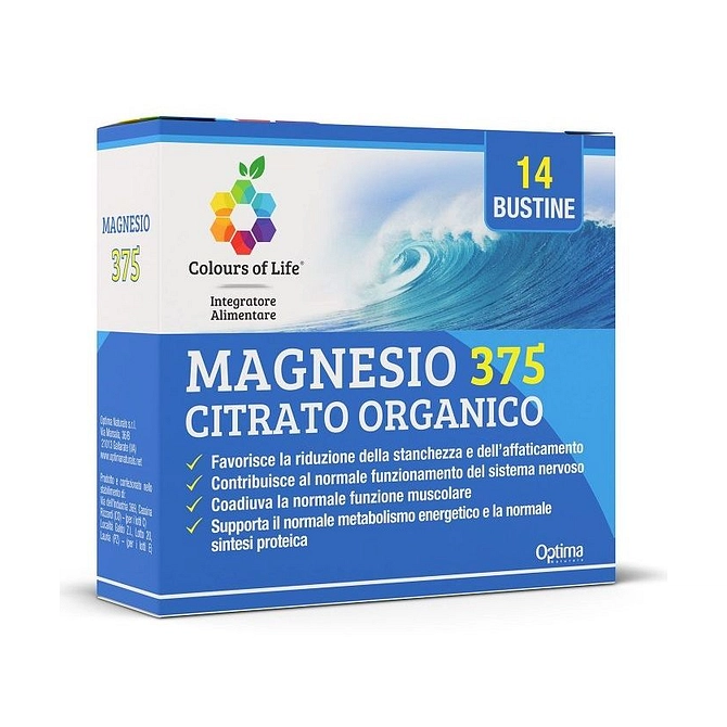 Colours Of Life Magnesio 375 Citrato Organico 14 Bustine Da 4 G