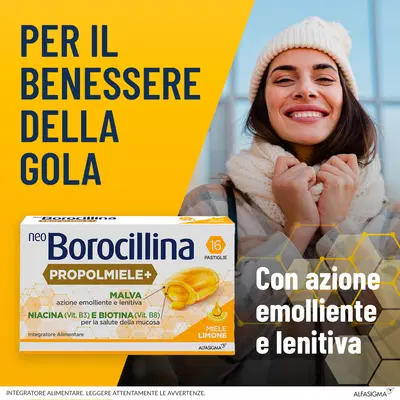 NEOBOROCILLINA PROPOLMIELE+ MIELE/LIMONE 16 PASTIGLIE DA 3,4 G NEOBOROCILLINA PROPOLMIELE+ MIELE/LIMONE 16 PASTIGLIE DA 3,4 G
