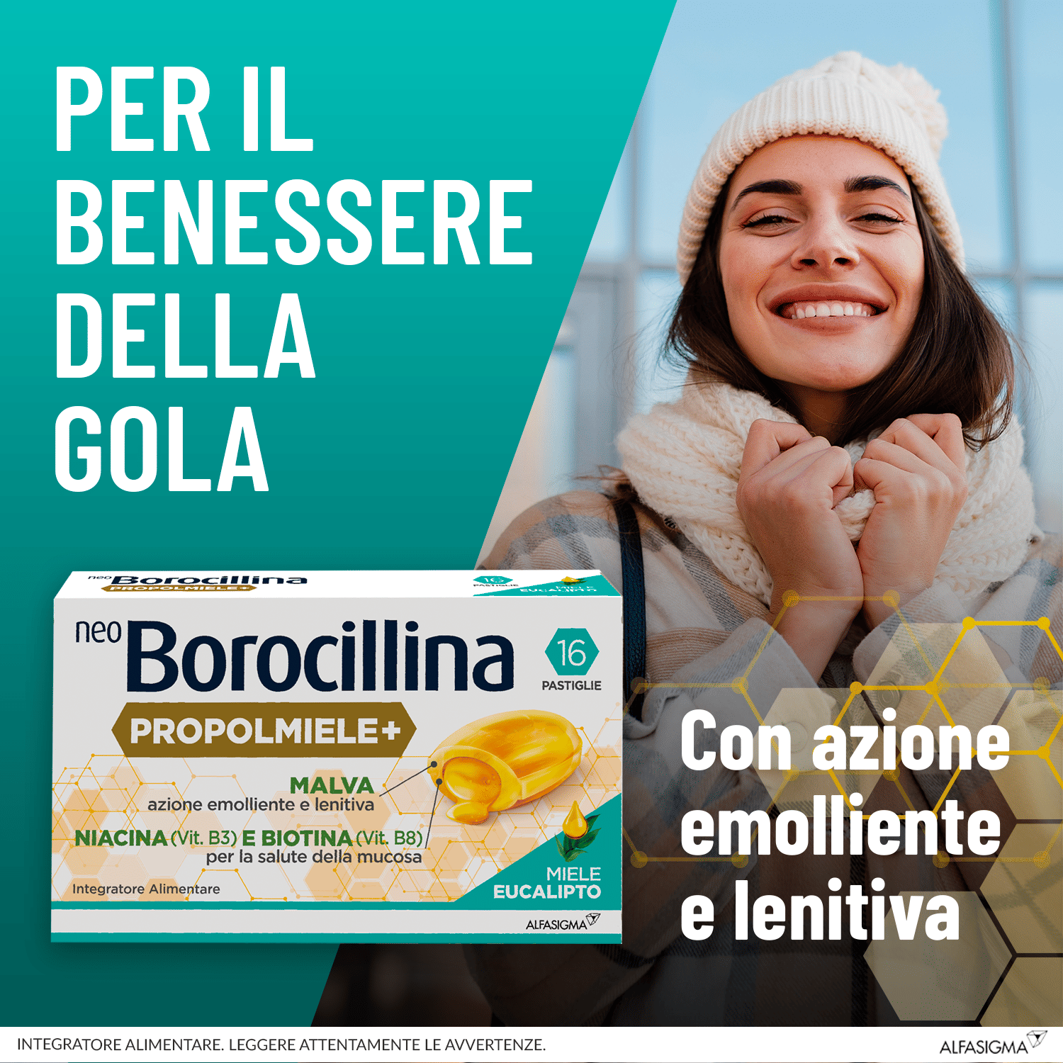 NEOBOROCILLINA PROPOLMIELE+ MIELE/EUCALIPTO 16 PASTIGLIE DA 3,4 G