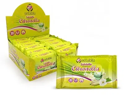 SETABLU SALVIETTE AL PROFUMO DI CITRONELLA 20 PEZZI SETABLU SALVIETTE AL PROFUMO DI CITRONELLA 20 PEZZI