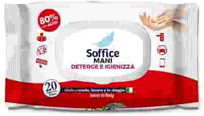 SOFFICE SALVIETTA IGIENIZZANTE MANI ALCOOL 80% 20 PEZZI