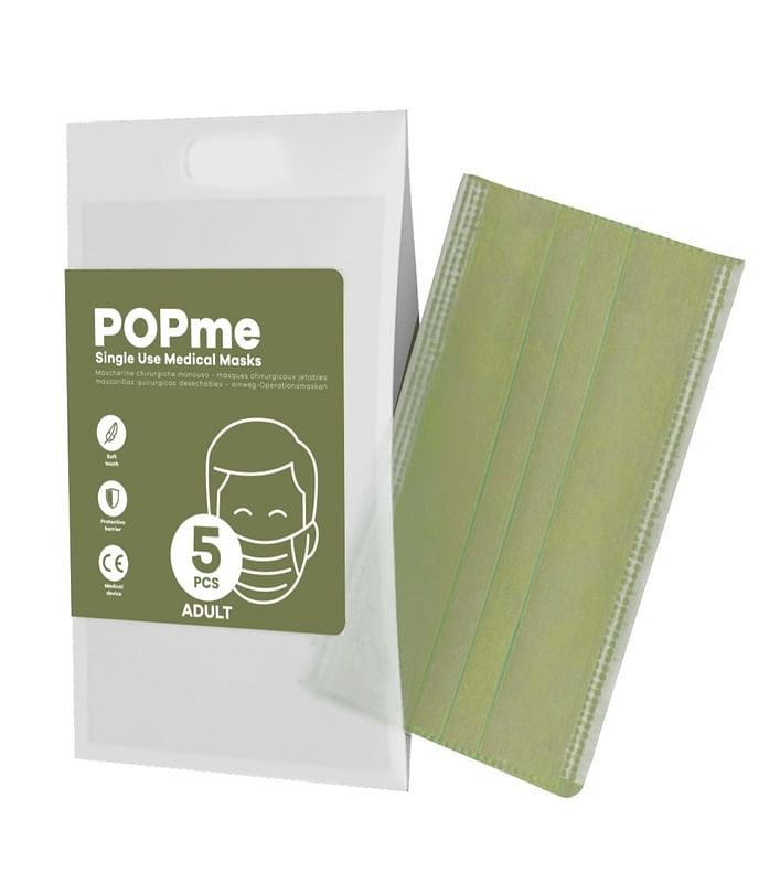 Popme Mask Chirurgica Army Green 5 Pezzi