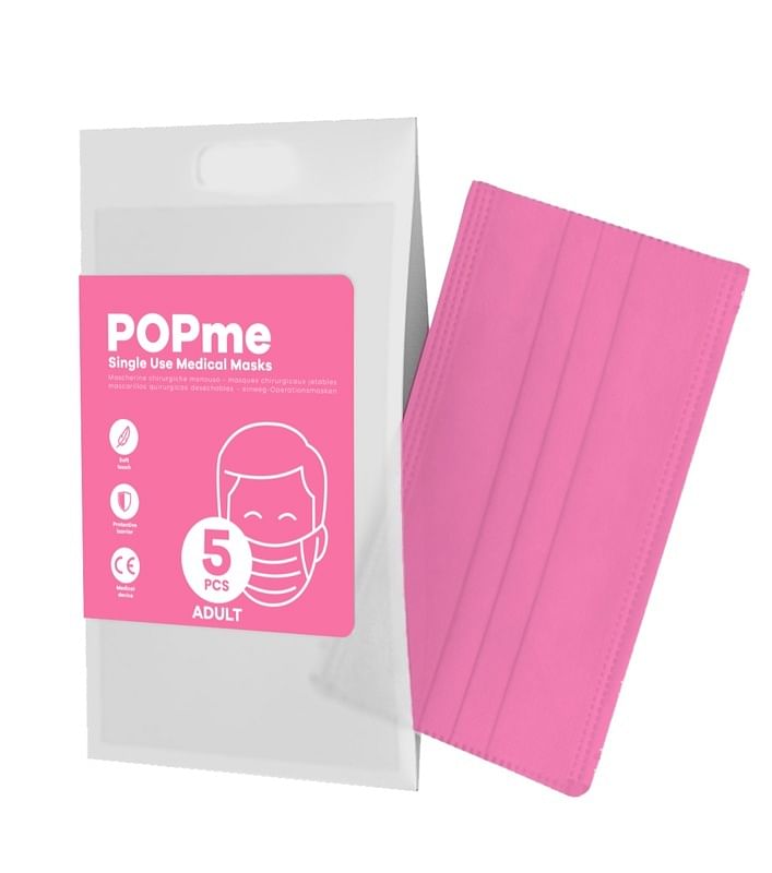 Popme Mask Chirurgica Bubblegum Pink 5 Pezzi