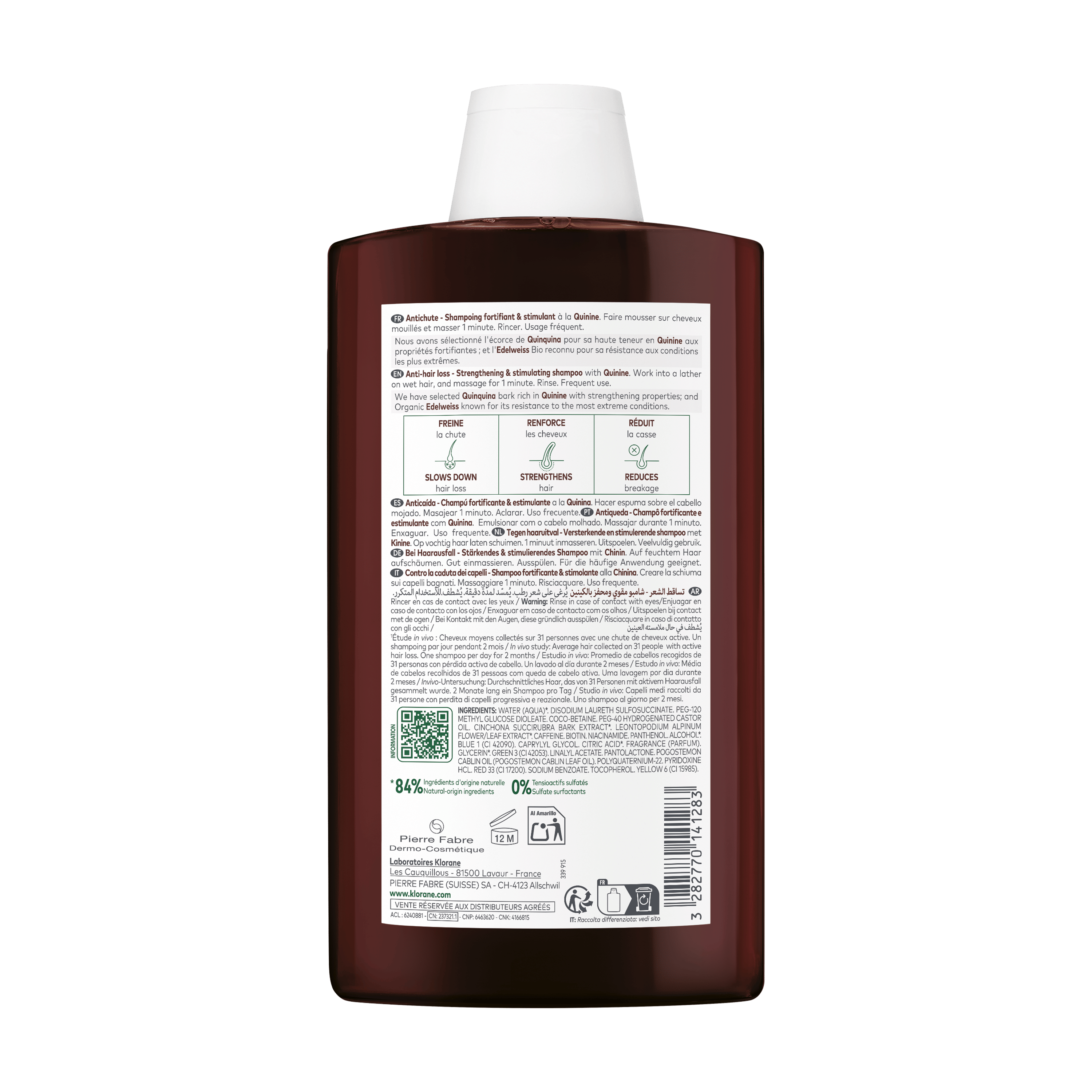 KLORANE SHAMPOO CHININA-STELLA ALPINA BIO 400 ML