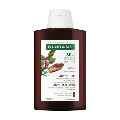 Klorane Shampoo Fortificante & Stimolante alla Chinina 200ml, Anti-caduta, stimola la crescita dei capelli indeboliti