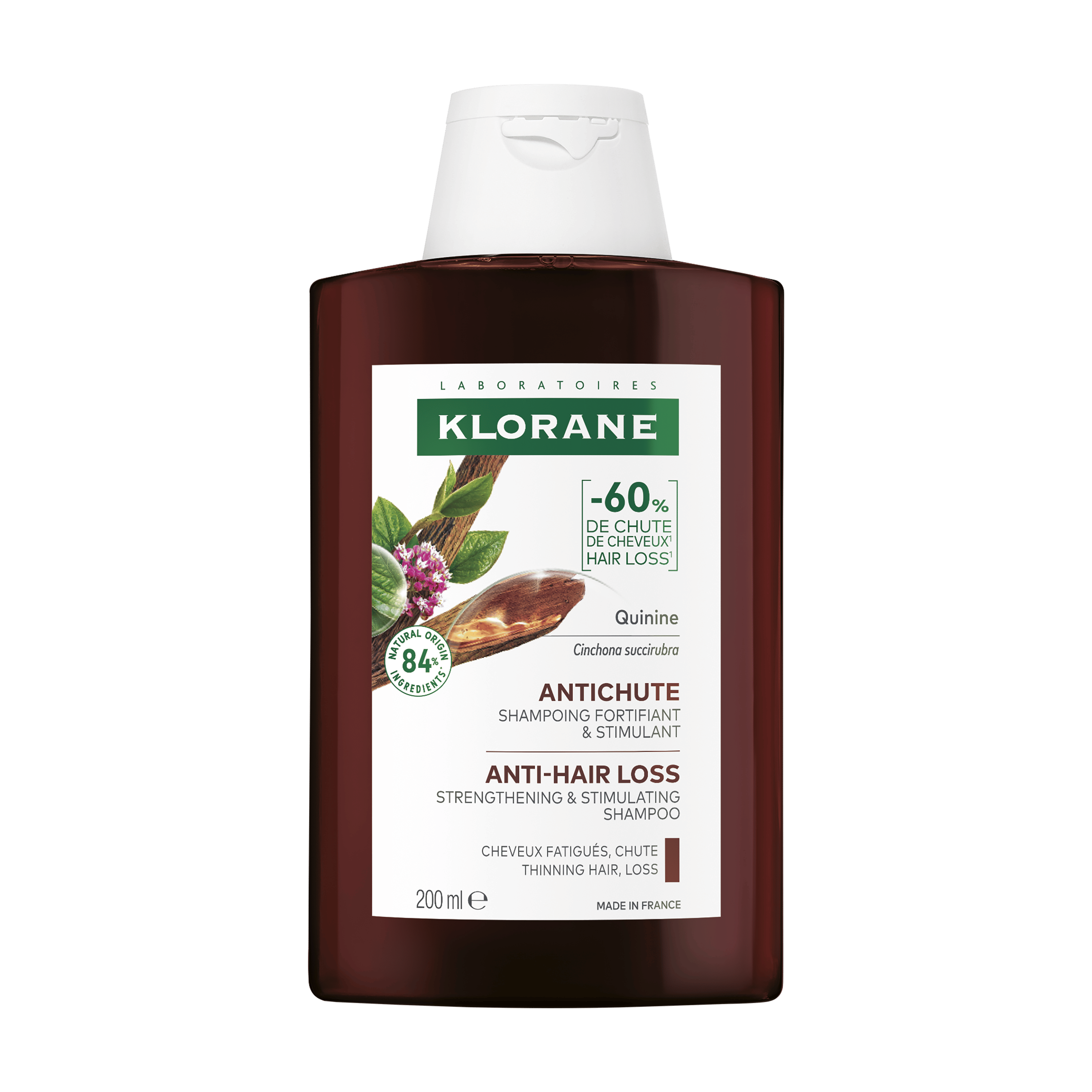 Klorane Shampoo Fortificante & Stimolante alla Chinina, 200ml 
