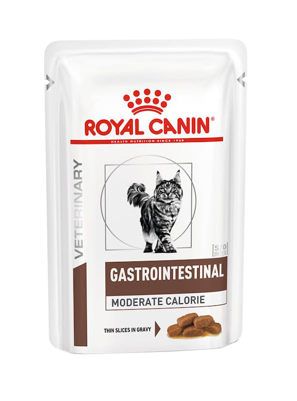 VETERINARY HEALTH NUTRITION WET CAT GASTROINTESTINAL MODERATE CALORIE 12X85 G