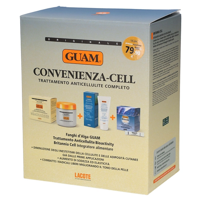 Kit Convenienza Cellulite 1 Fanghi D'alga Guam 500 G + 1 Crema Anticellulite Bioactivity 200 Ml + 1 Britannia Cell 30 Bustine