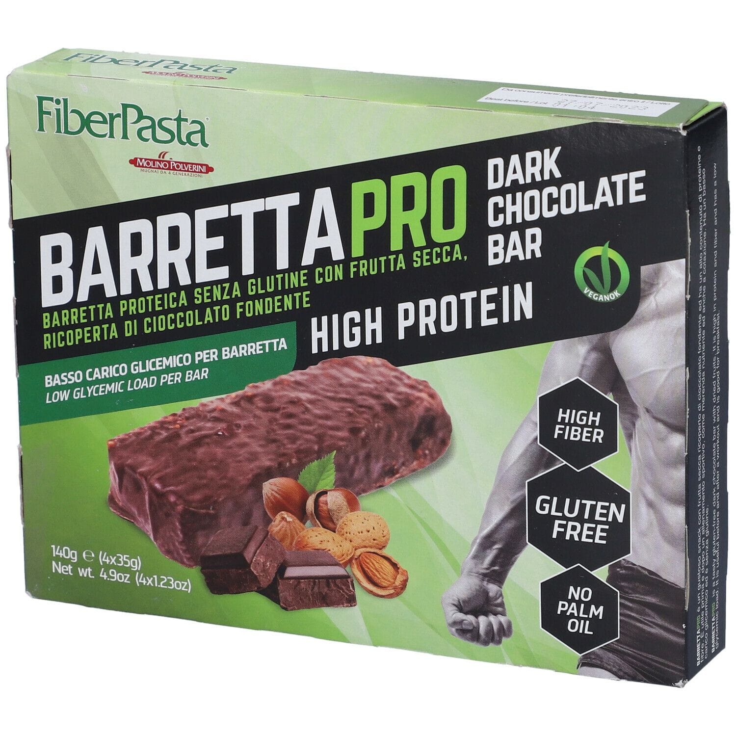 FIBERPASTA BARRETTA PROT DARK CHOCOLATE 4X35 G