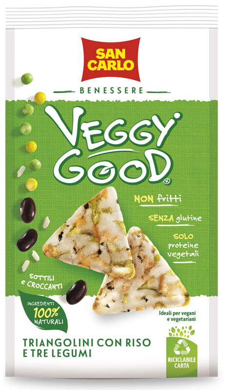 SAN CARLO VEGGY GOOD TRIANGOLINI RISO E 3 LEGUMI 65 G