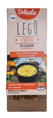 LEGU' ZUPPA DELICATA BIO DI LEGUMI ITALIANI CON ZUCCA E CAROTE 90 G LEGU' ZUPPA DELICATA BIO DI LEGUMI ITALIANI CON ZUCCA E CAROTE 90 G