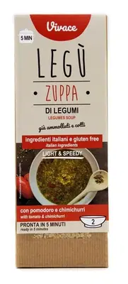 LEGU' BIO ZUPPA VIVACE BIO DI LEGUMI ITALIANI CON POMODORO E CHIMICHURRI 90 G LEGU' BIO ZUPPA VIVACE BIO DI LEGUMI ITALIANI CON POMODORO E CHIMICHURRI 90 G