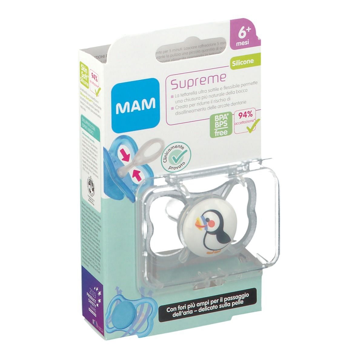 Mam Succhietto Supreme 6+ Silicone Single Box Neutro