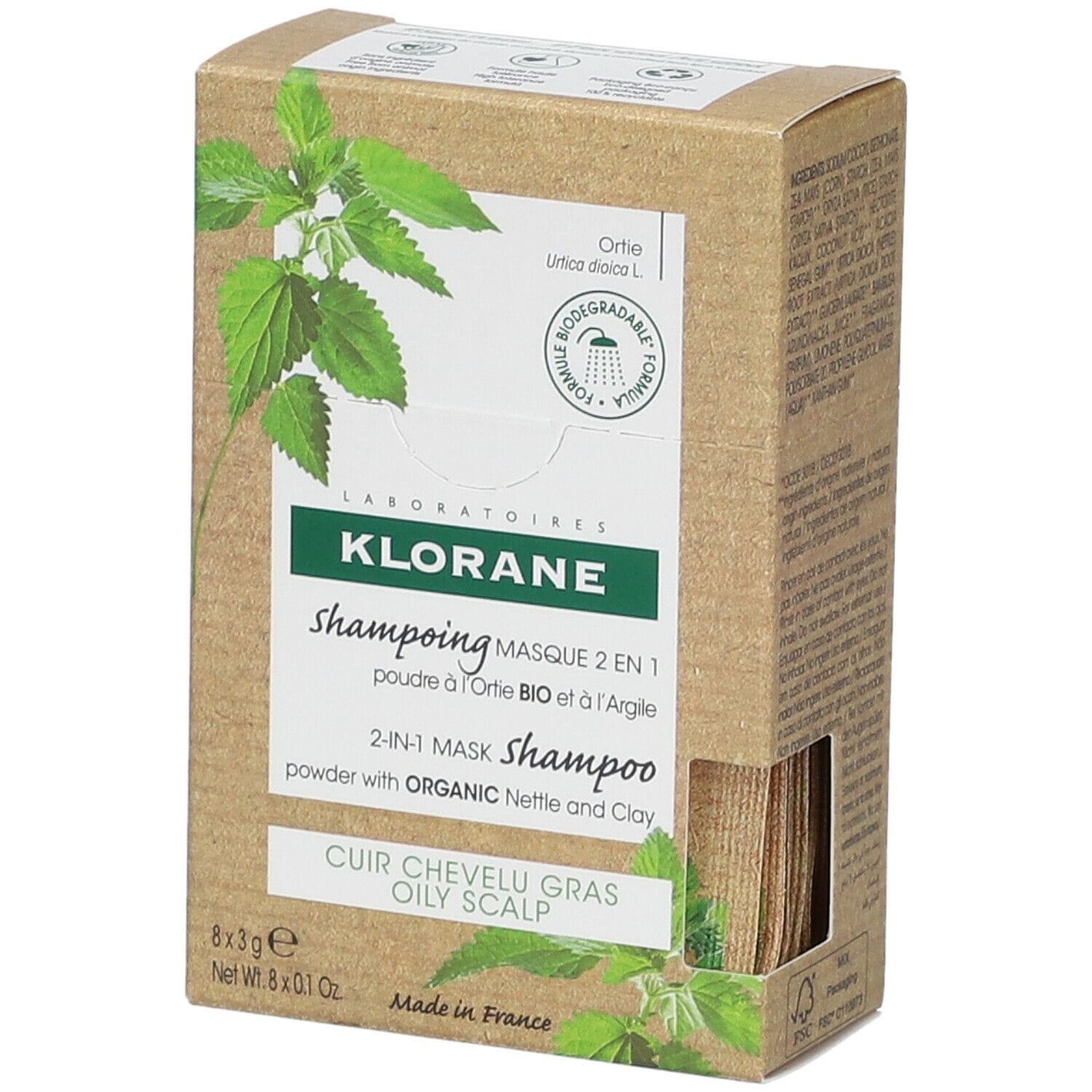 Klorane Shampoo Maschera Lavante Polvere Ortica 8 Bustine 3 G