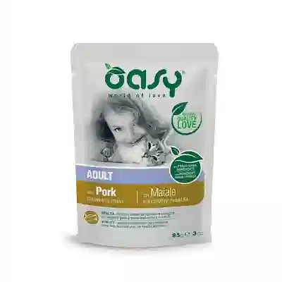 OASY WET CAT BOCCONCINI ADULT PORK 85 G