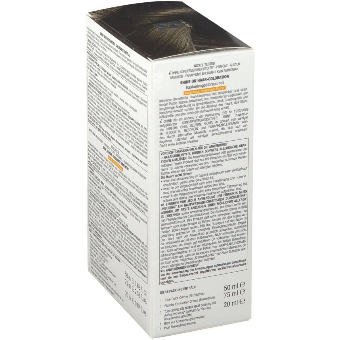 SHINE ON CASTANO CHIARO DORATO 5,3 FLACONE 75 ML + TUBO 50 ML