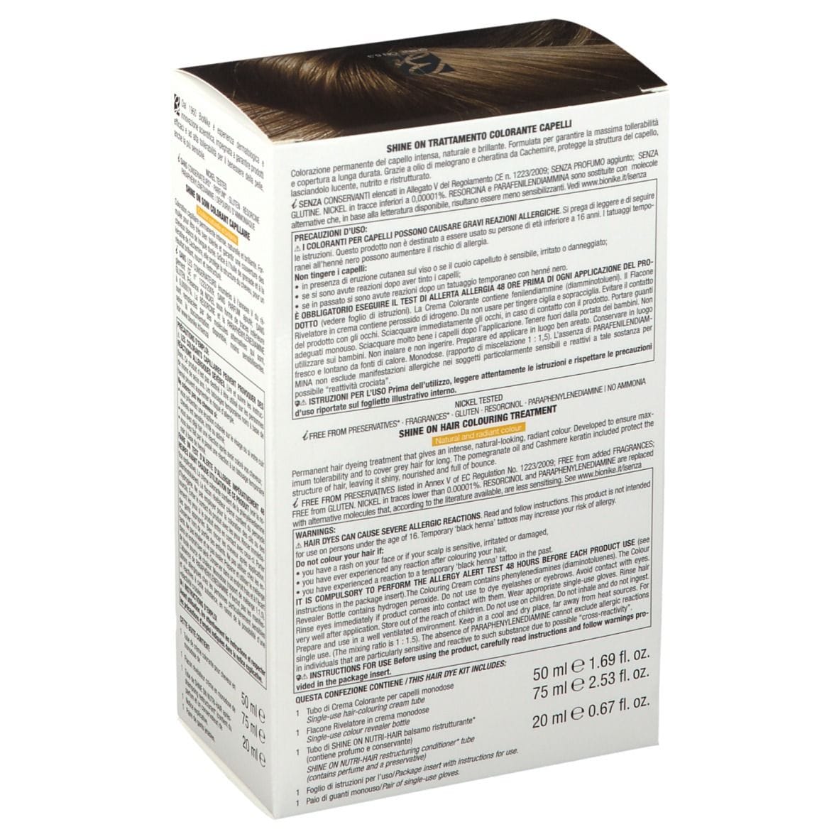 SHINE ON BIONDO SCURO DORATO 6,3 FLACONE 75 ML + TUBO 50 ML