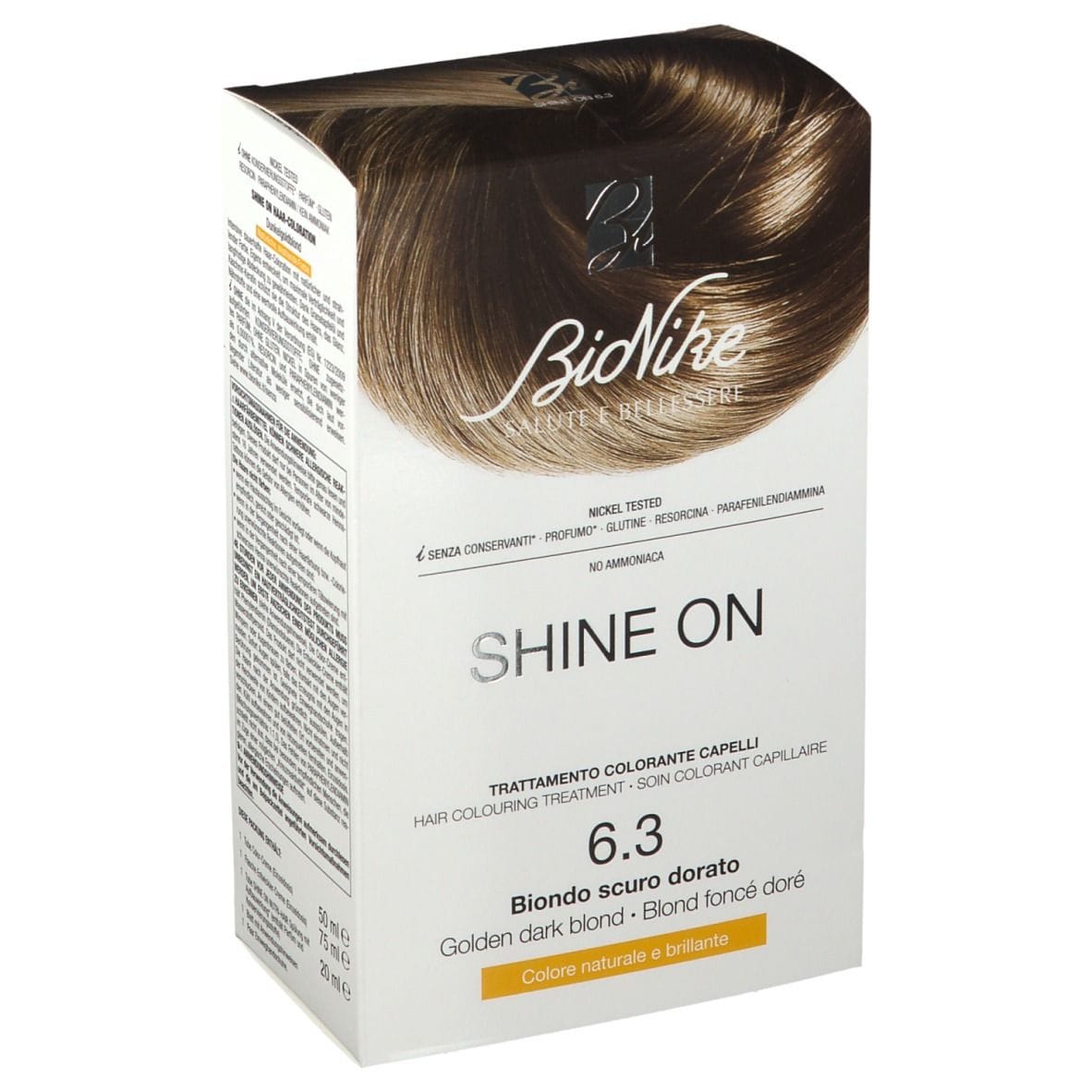 SHINE ON BIONDO SCURO DORATO 6,3 FLACONE 75 ML + TUBO 50 ML