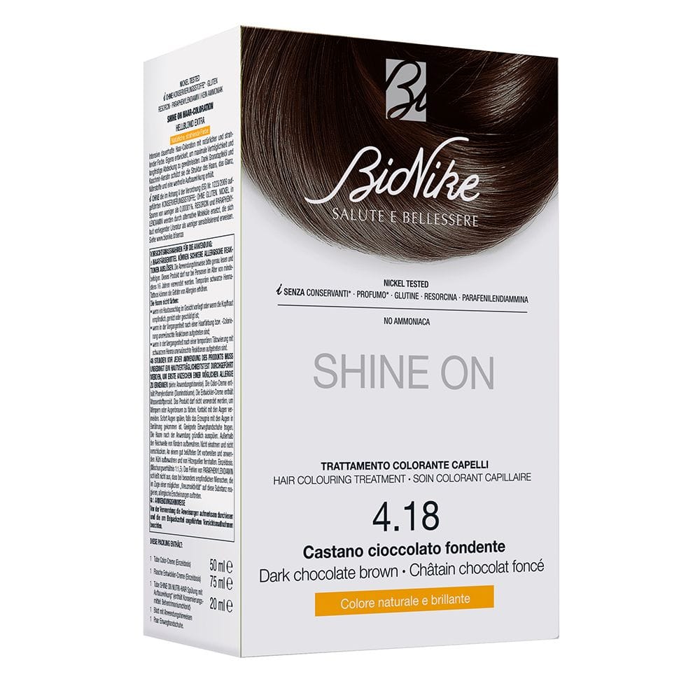 SHINE ON CASTANO CIOCCOLATO FONDENTE 4,18 FLACONE 75 ML + TUBO 50 ML