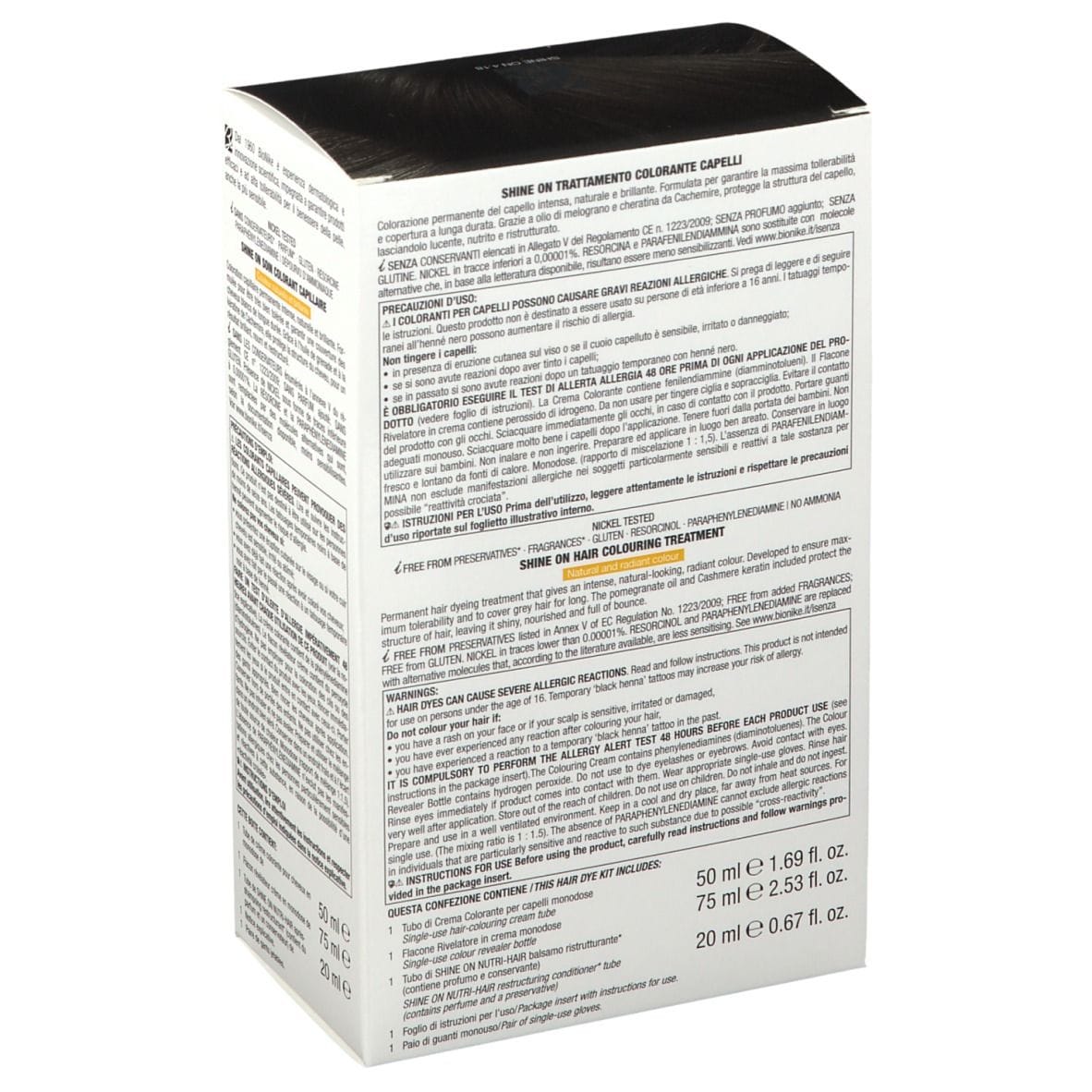 SHINE ON CASTANO CIOCCOLATO FONDENTE 4,18 FLACONE 75 ML + TUBO 50 ML