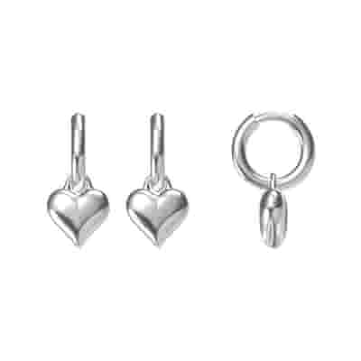 BJT227 ORECCHINI HOOP HEART STAINLESS STEEL