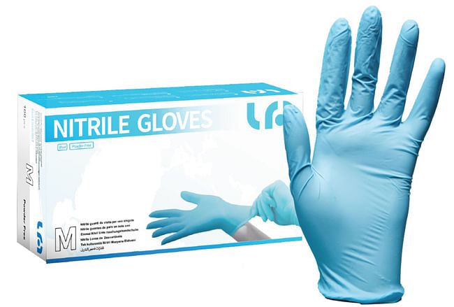 Guanti Nitrile Azzurro Senza Polvere Xl 100 Pezzi