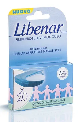 FILTRI PROTETTIVI MONOUSO LIBENAR PER ASPIRATORE NASALE SOFT 20 PEZZI FILTRI PROTETTIVI MONOUSO LIBENAR PER ASPIRATORE NASALE SOFT 20 PEZZI