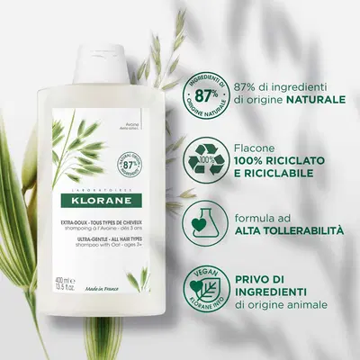 KLORANE SHAMPOO ULTRA GENTLE ALL'AVENA 400 ML KLORANE SHAMPOO ULTRA GENTLE ALL'AVENA 400 ML