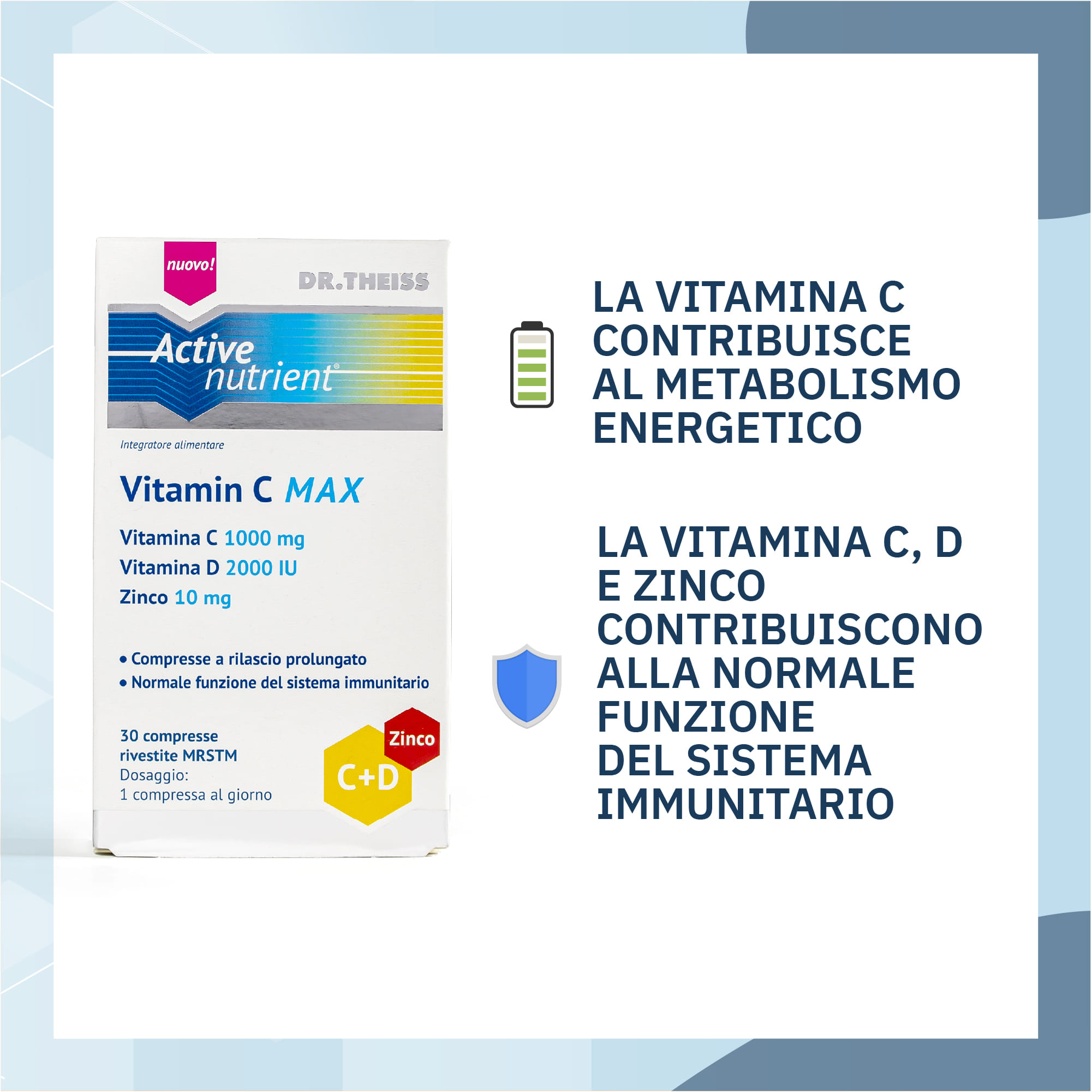 THEISS ACTIVE NUTRIENT VITAMIN C MAX 30 COMPRESSE