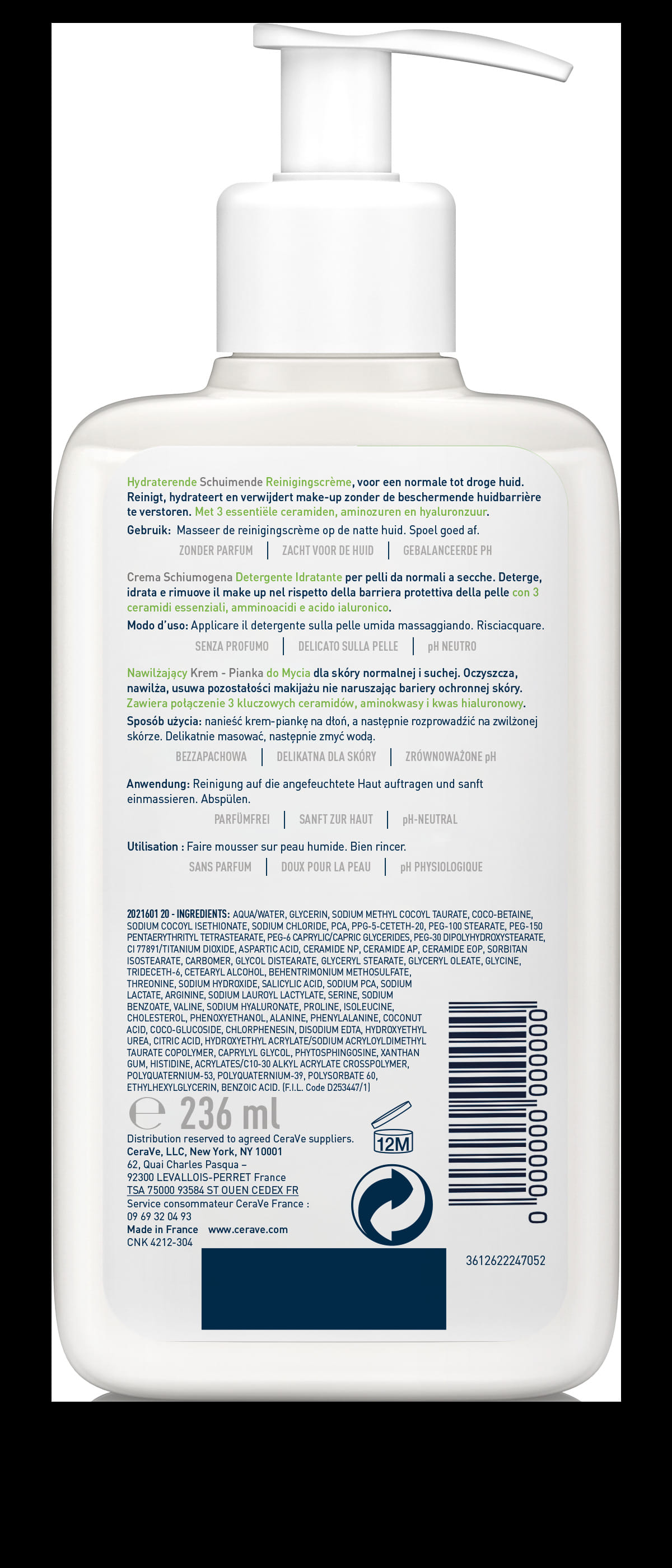 CERAVE CREAM TO FOAM CLEANSER 236 ML