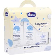 CHICCO BABY MOMENTS SET BAGNOCHIUMA PELLI DELICATE 200 ML + SHAMPOO PELLI DELICATE 200 ML + PASTA CAMBIO PELLI DELICATE 100 ML