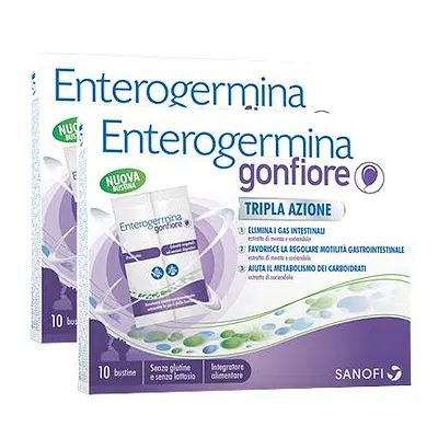 ENTEROGERMINA GONFIORE 10 + 10 BUSTINE ENTEROGERMINA GONFIORE 10 + 10 BUSTINE