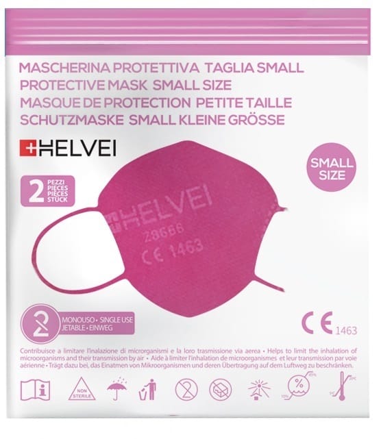 HELVEI MASCHERINA PROTETTIVA SMALL PINK 2 PEZZI