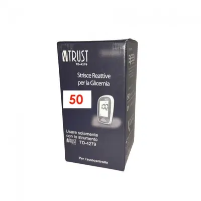 STRISCE MISURAZIONE GLICEMIA VTRUST TD-4279 GLUC 50 PEZZI STRISCE MISURAZIONE GLICEMIA VTRUST TD-4279 GLUC 50 PEZZI