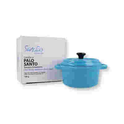 SANCTUS CANDELA PALO SANTO MINI COCOTTE BLU