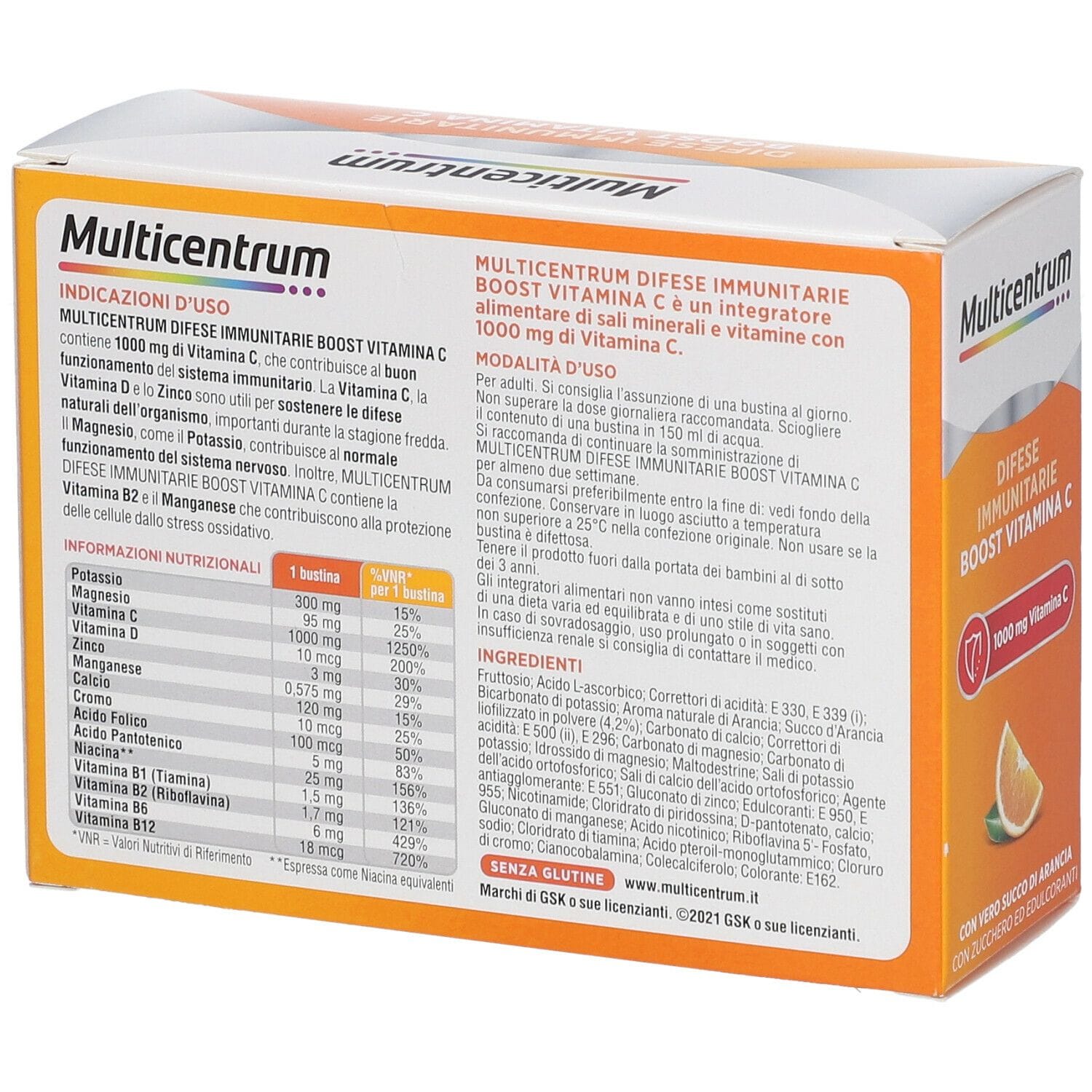 MULTICENTRUM DIFESE IMMUNITARIE BOOST VITAMINA C 14 BUSTINE