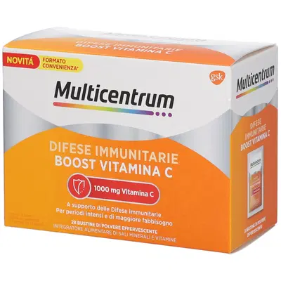 MULTICENTRUM DIFESE IMMUNITARIE BOOST VITAMINA C 28 BUSTINE MULTICENTRUM DIFESE IMMUNITARIE BOOST VITAMINA C 28 BUSTINE