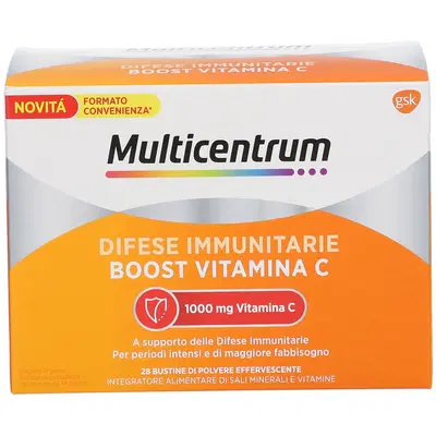 MULTICENTRUM DIFESE IMMUNITARIE BOOST VITAMINA C 28 BUSTINE MULTICENTRUM DIFESE IMMUNITARIE BOOST VITAMINA C 28 BUSTINE