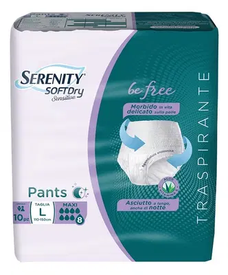 SERENITY PANTS SD SENSITIVE BE FREE MAXI L 10 PEZZI SERENITY PANTS SD SENSITIVE BE FREE MAXI L 10 PEZZI