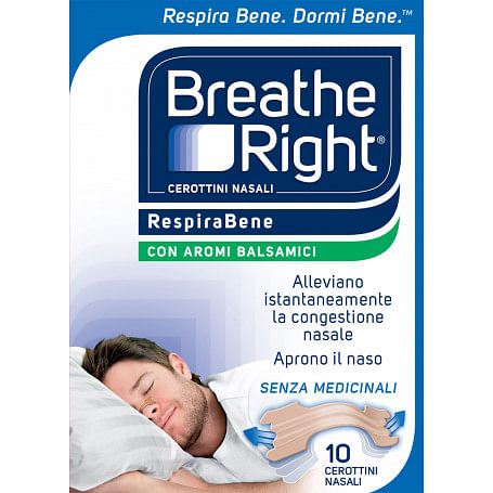 Cerotti Nasali Breathe Right Balsamici 10 Pezzi