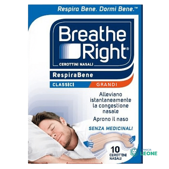 Cerotti Nasali Breathe Right Classici Grandi 10 Pezzi