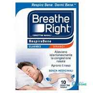CEROTTI NASALI BREATHE RIGHT CLASSICI GRANDI 10 PEZZI