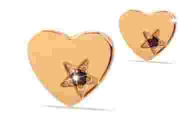 MJ POST 305 CUORE ORO ROSA CON ZIRCONE NERO