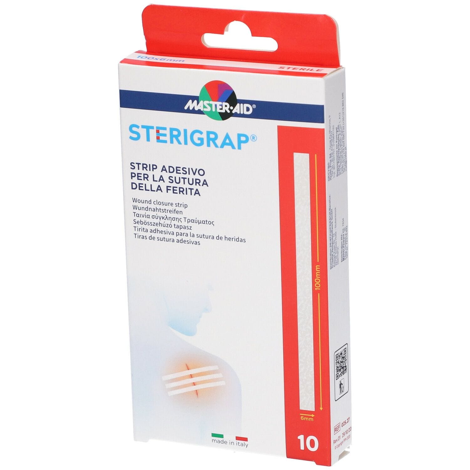 Master Aid Sterigrap Strip Adesivo Sutura Ferite 100 X6 Mm 10 Pezzi