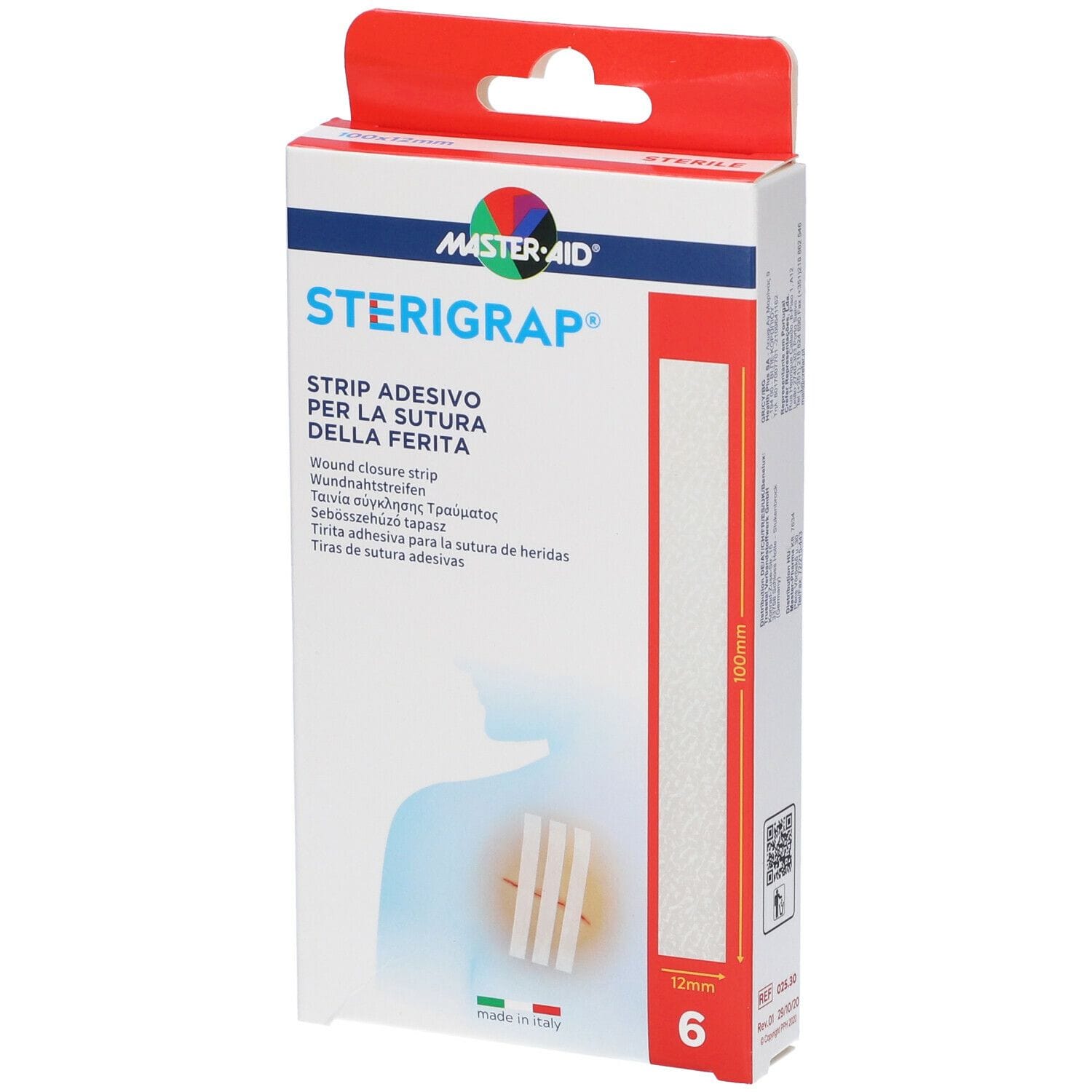 Master Aid Sterigrap Strip Adesivo Sutura Ferite 100 X12 Mm 6 Pezzi