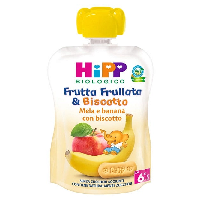 Hipp Bio Frutta Frullata&Biscotto Mela Banana Biscotto 90 G