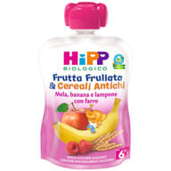 HIPP BIO FRUTTA FRULLATA&CEREALI ANTICHI MELA BANANA LAMPONE FARRO 90 G
