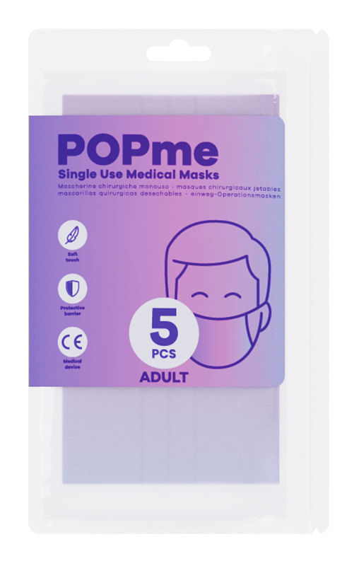 Popme Ce Mask Chirurgica Lavender 5 Pezzi